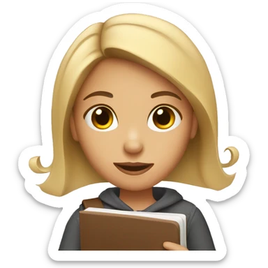 Girl with journal sticker