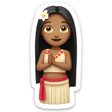Filipino hula dancer with long black hair ￼ sticker