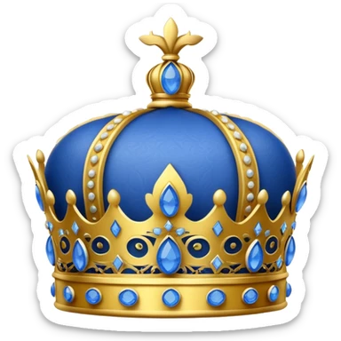 blue crown with lemon sticker