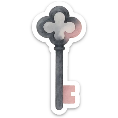 BLACKPINK-inspired gothic key, no hearts, dreamy and elegant, black and pink sticker