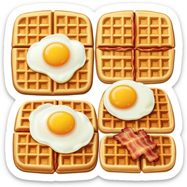 Waffles eggs and bacon sticker
