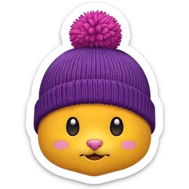 pom pom beanie sticker