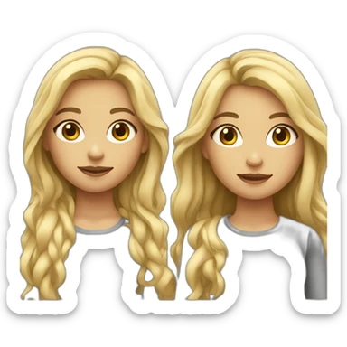 gril with long hair blond and with a grey outfit sticker