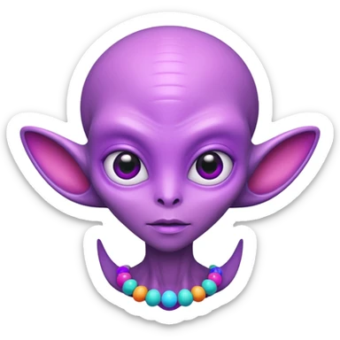 alien living in desert, pink/purple colorful, accessories, just face  sticker