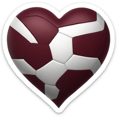 Maroon heart with a soccer inside it sticker