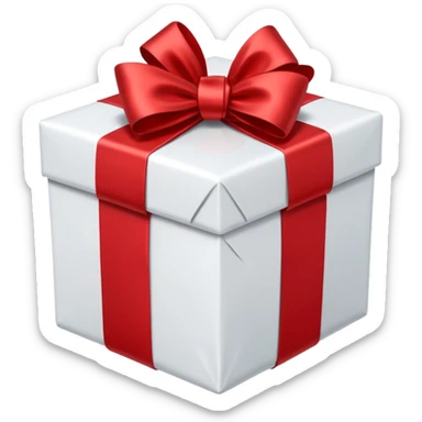 white and red christmas present sticker