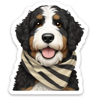 Bernedoodle with purdue scarf sticker