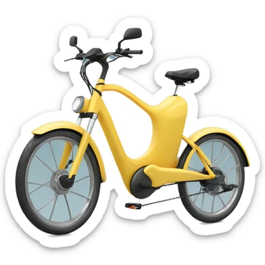 ebike with long tail that spaces 2 kids sticker