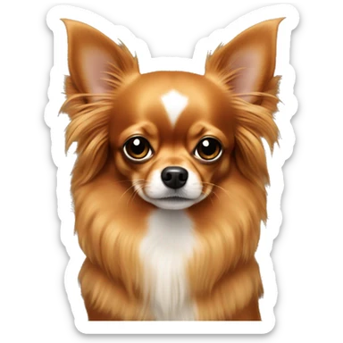 All dark orange long hair chihuahua sticker