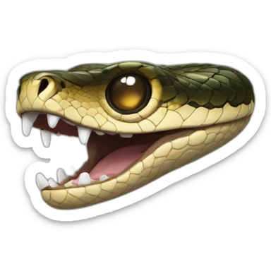 generat snake head which is circle and has eye make it s look up and mouth sticker