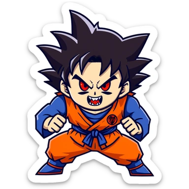 Goku Anime Face Vampire sticker
