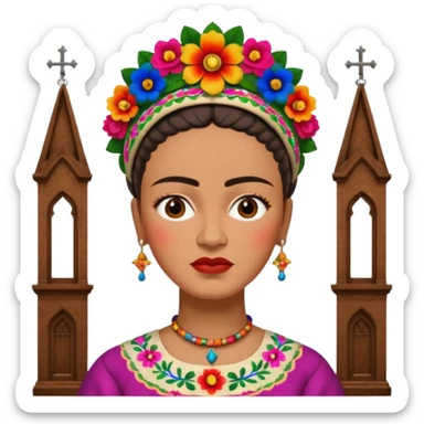 Frida Kahlo in church sticker