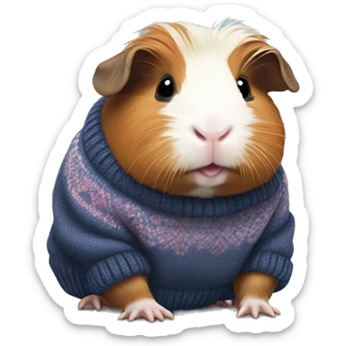 Guinea pig wearing a sweater sticker
