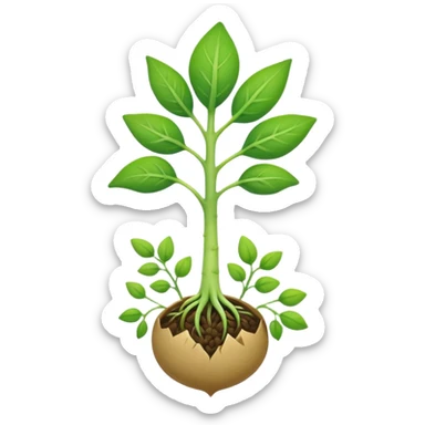Sprout with no face just a sprout from a seed  sticker