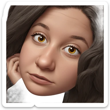 realistic portrait of girl sticker