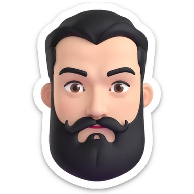 man with dark beard and extremely thick prominent eyebrows sticker