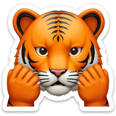 facepalm tiger face for Twitch emote sticker