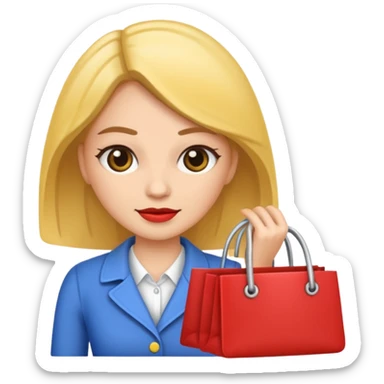 shopaholic woman sticker