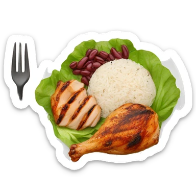 Grilled chicken with rice, red beans and salad sticker