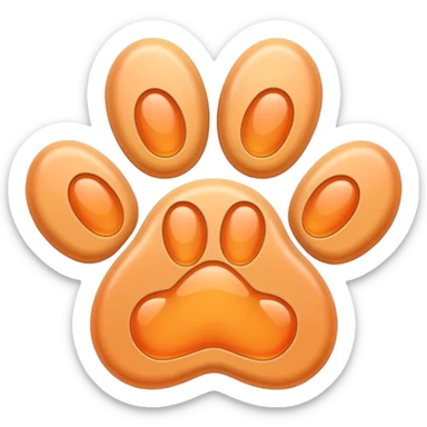 a very light pale pastel apricot pawprint sticker