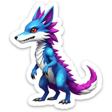 Epic Edgy Cute Colorful Modern Vernid-Protogen-Sergal-creature-animal full body sticker