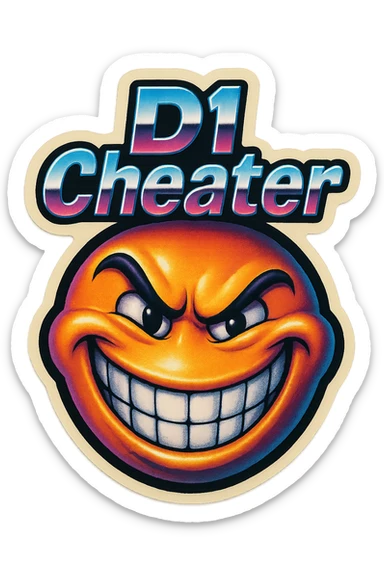 grin
 add the words " D1 Cheater " in White sticker