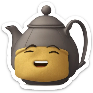 teapot with tea cozy sticker