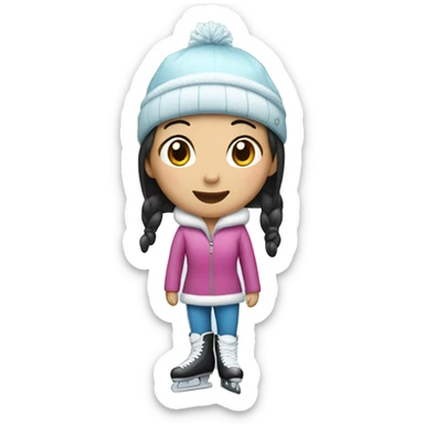 Asian girl ice skater  sticker