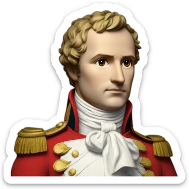 Laurel wreath on short hair serious napoleon bonaparte golden statue sticker