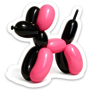 BLACKPINK-inspired object, black and pink colors, soft and inflated appearance sticker