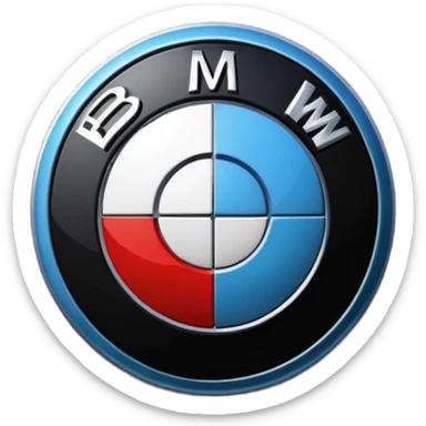 Bmw logo black red sticker