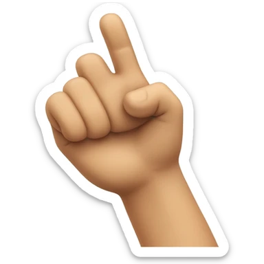 Arm held up for greeting in an 50 degrees angle sticker