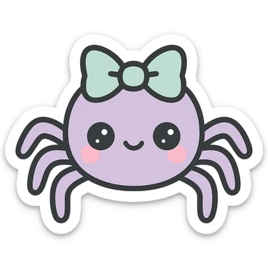 Replace the pet with a cute gothic spider, keeping the kawaii gothic style, and preserve the transparent background. sticker