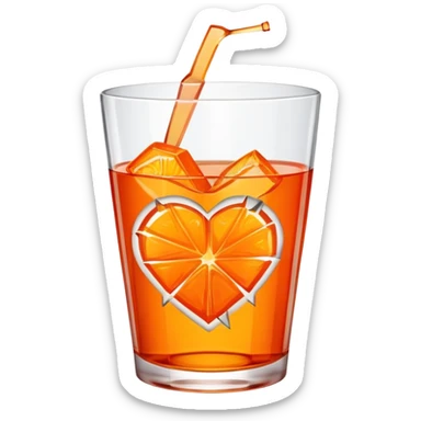 Broken Read Heart with Aperol in the middle sticker