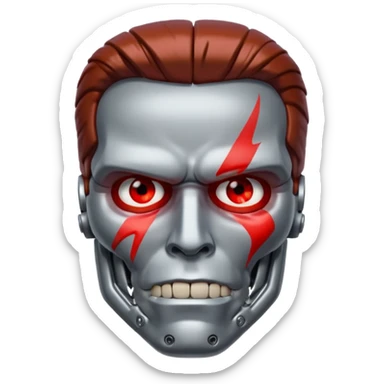 half face metal Terminator Arnold Schwarzenegger Red eyed  sticker