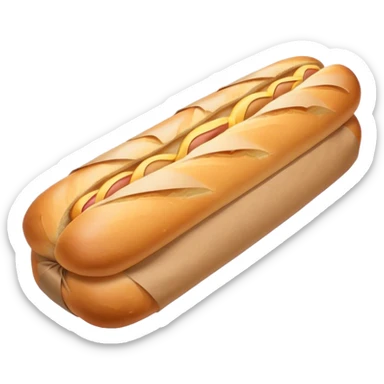 baguette wrapped in brown paper sticker