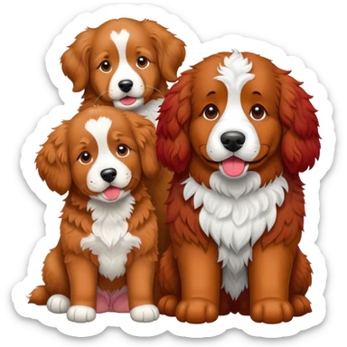 Bernese mountain dog and red golden doodle sticker