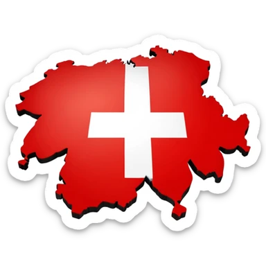 Swiss flag within the map of Switzerland  sticker