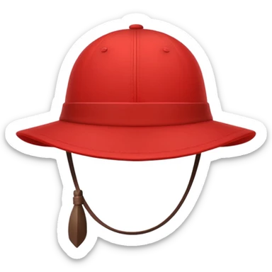red hunting hat, minimal, flat, intense red sticker