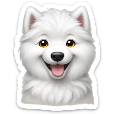 A Samoyed puppy smiling sticker