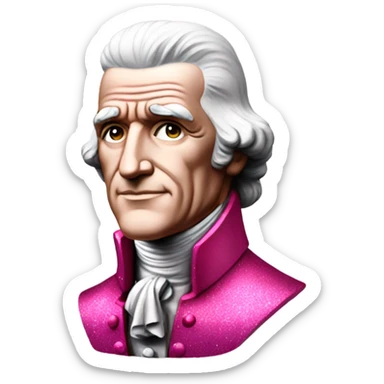 Pink ombre Thomas Jefferson Statue with Glitter sticker