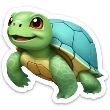 turtle in a squirtle geometric form sticker