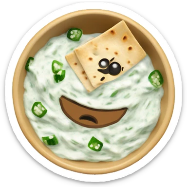 Tzatziki in a bowl with sliced up pita Bread sticker