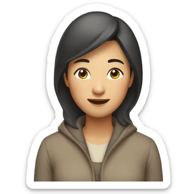 an Asian mother with a warm and warm impression sticker