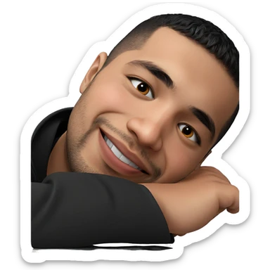 portrait of a boy in black sticker