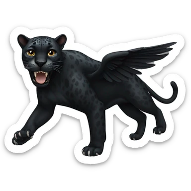 winged black jaguar sticker