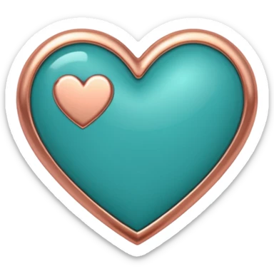 A teal, burnt orang, and rose gold heart, please.  sticker