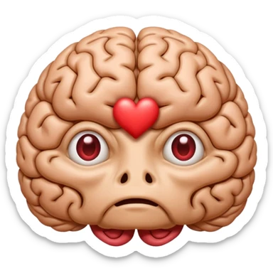 image of the brain with heart eyes  sticker