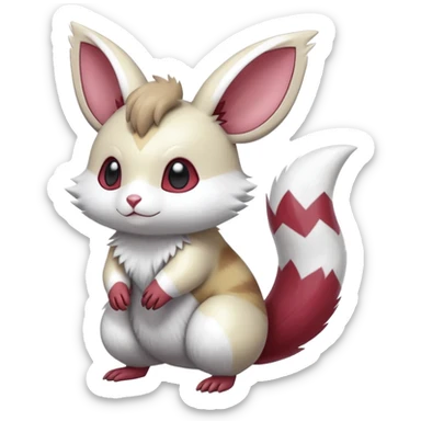 Shiny Silvery Furret-Minccino-Zangoose-Emolga-Hybrid (Full body) sticker