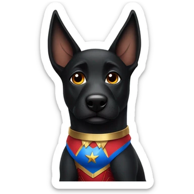 Black Malinois dressed like Wonder Woman  sticker